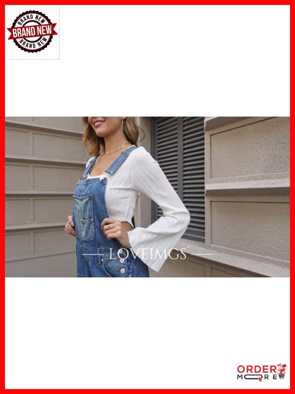 Women's Cotton Baggy Barrel Leg Bib Overalls Wide Leg Denim Jumpsuit - Picture 2 of 2